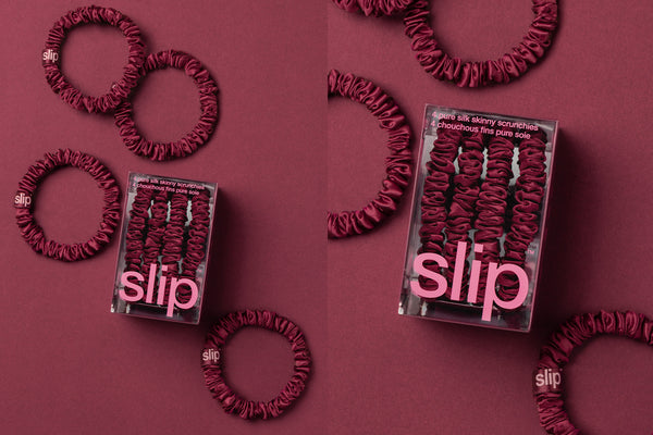 Back to School Maroon Skinny Scrunchies