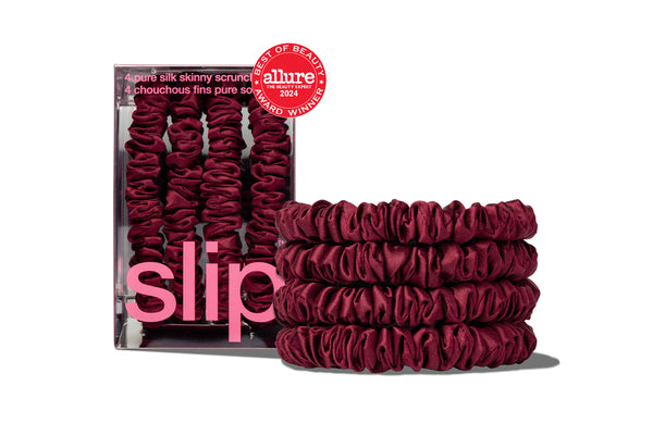 Back to School Maroon Skinny Scrunchies