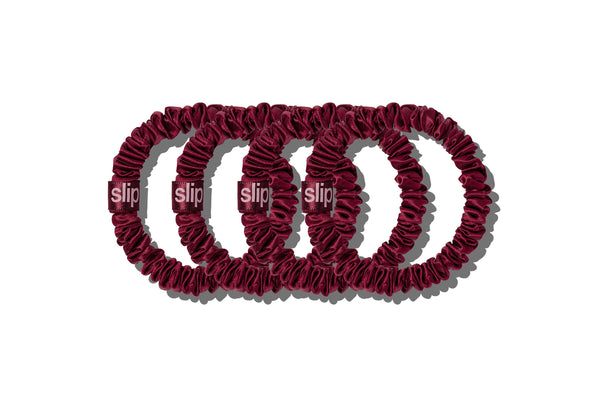 Back to School Maroon Skinny Scrunchies